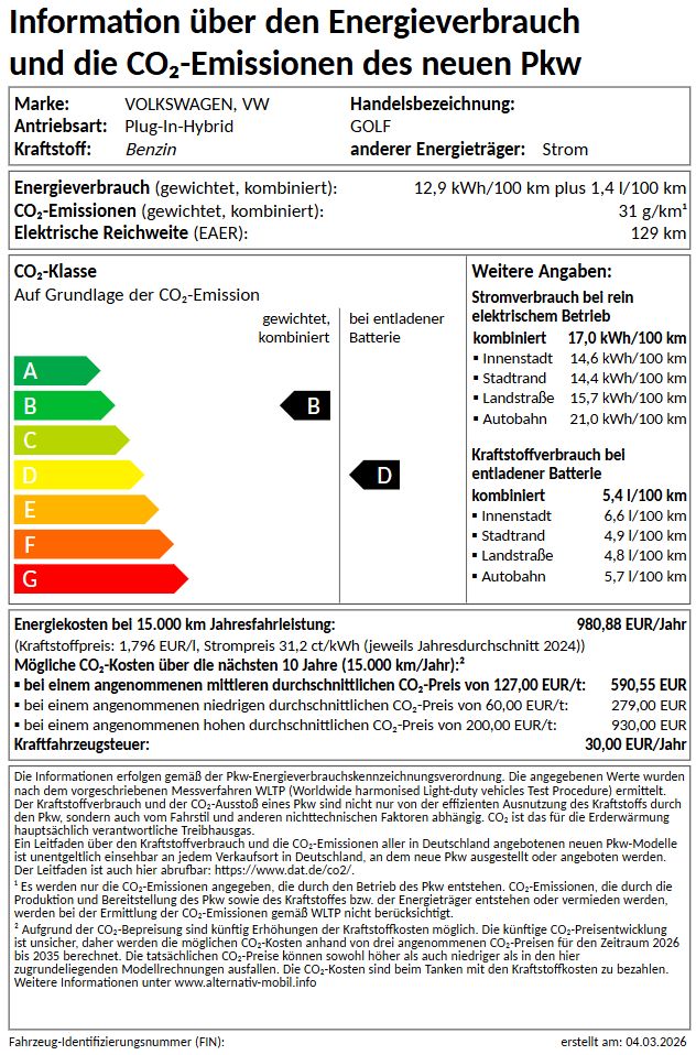 Golf GTE eHybrid 369&euro; netto-13
